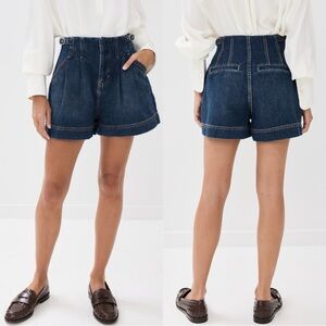 Veronica Beard Jaffe High Rise Dark Blue Denim Jean Shorts Size 29